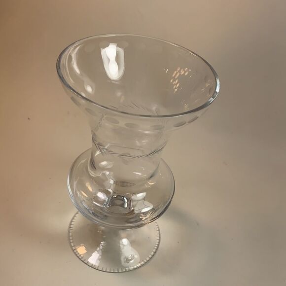 Cordial Brandy Vase Glass Original Hand Made Decorated 5 Inches Tall Detailed - Picture 2 of 4